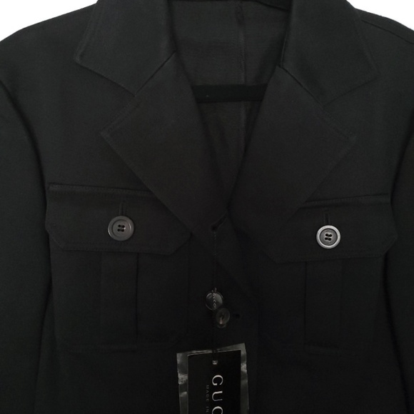 Authentic Vintage  Gucci Black Unlined Button Down Jacket.   Size 40.  NWT - Picture 3 of 12